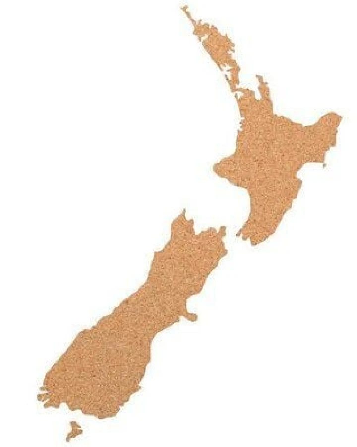 Kork-Deko Neuseeland als Pinnwand aus Kork XXL ca. 130x60 cm