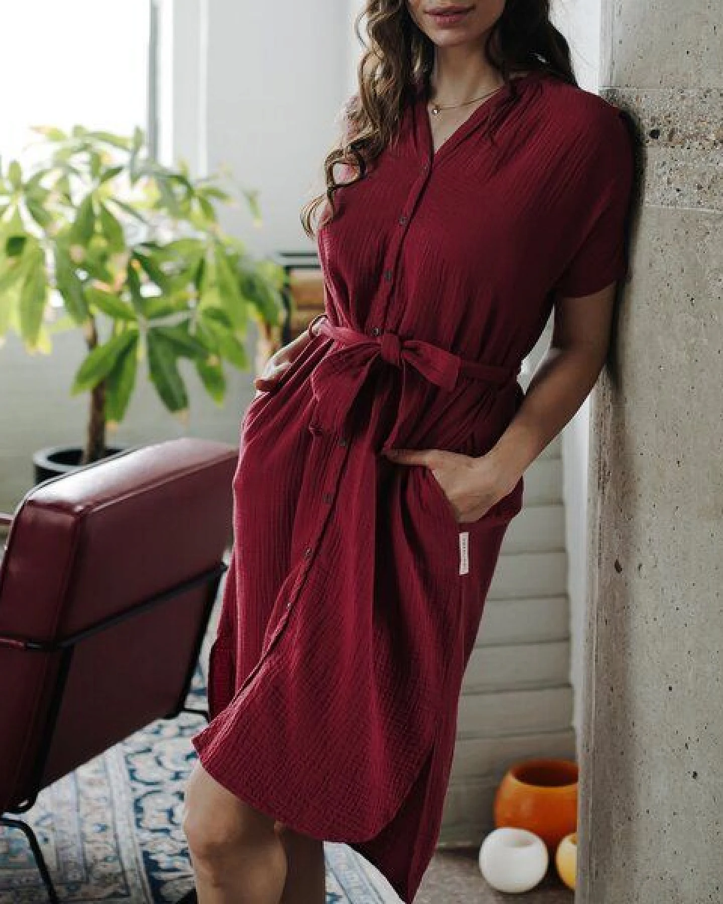 NORDLICHT Damen Musselin Blusen Kleid aus 100% Bio-Baumwolle ELLA – Ansicht 2