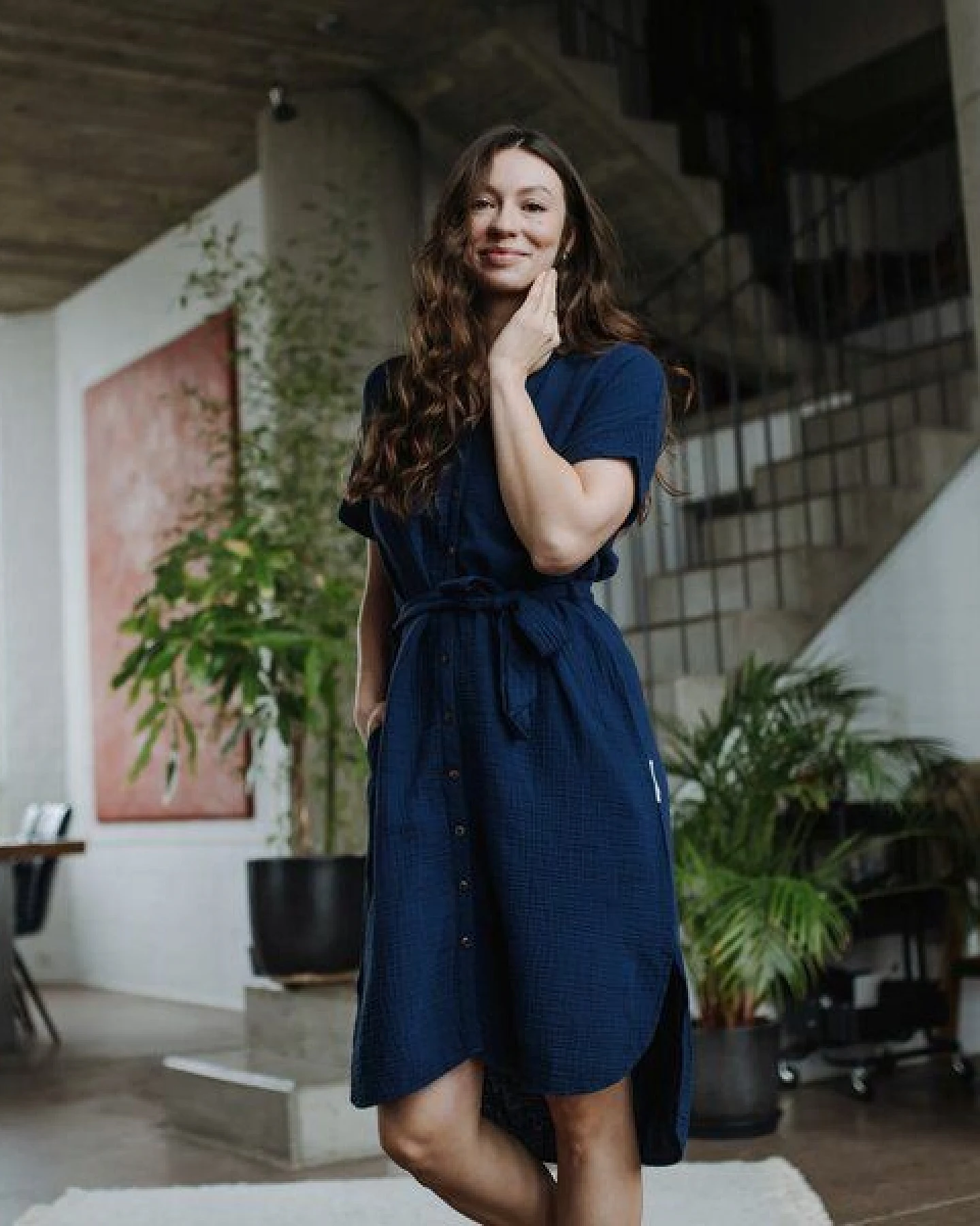 NORDLICHT Damen Musselin Blusen Kleid aus 100% Bio-Baumwolle ELLA – Ansicht 2