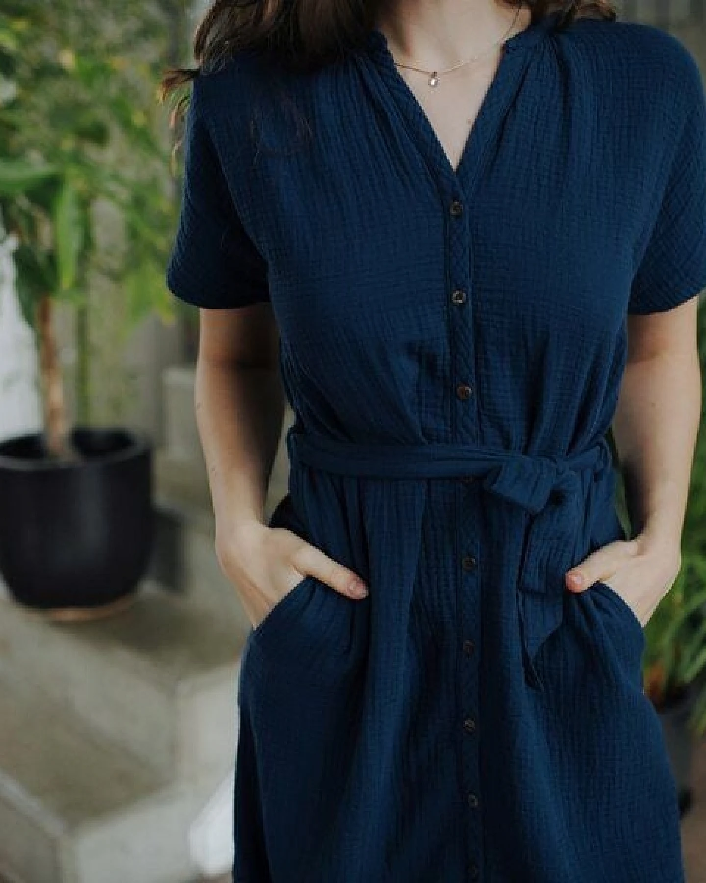 NORDLICHT Damen Musselin Blusen Kleid aus 100% Bio-Baumwolle ELLA – Ansicht 4