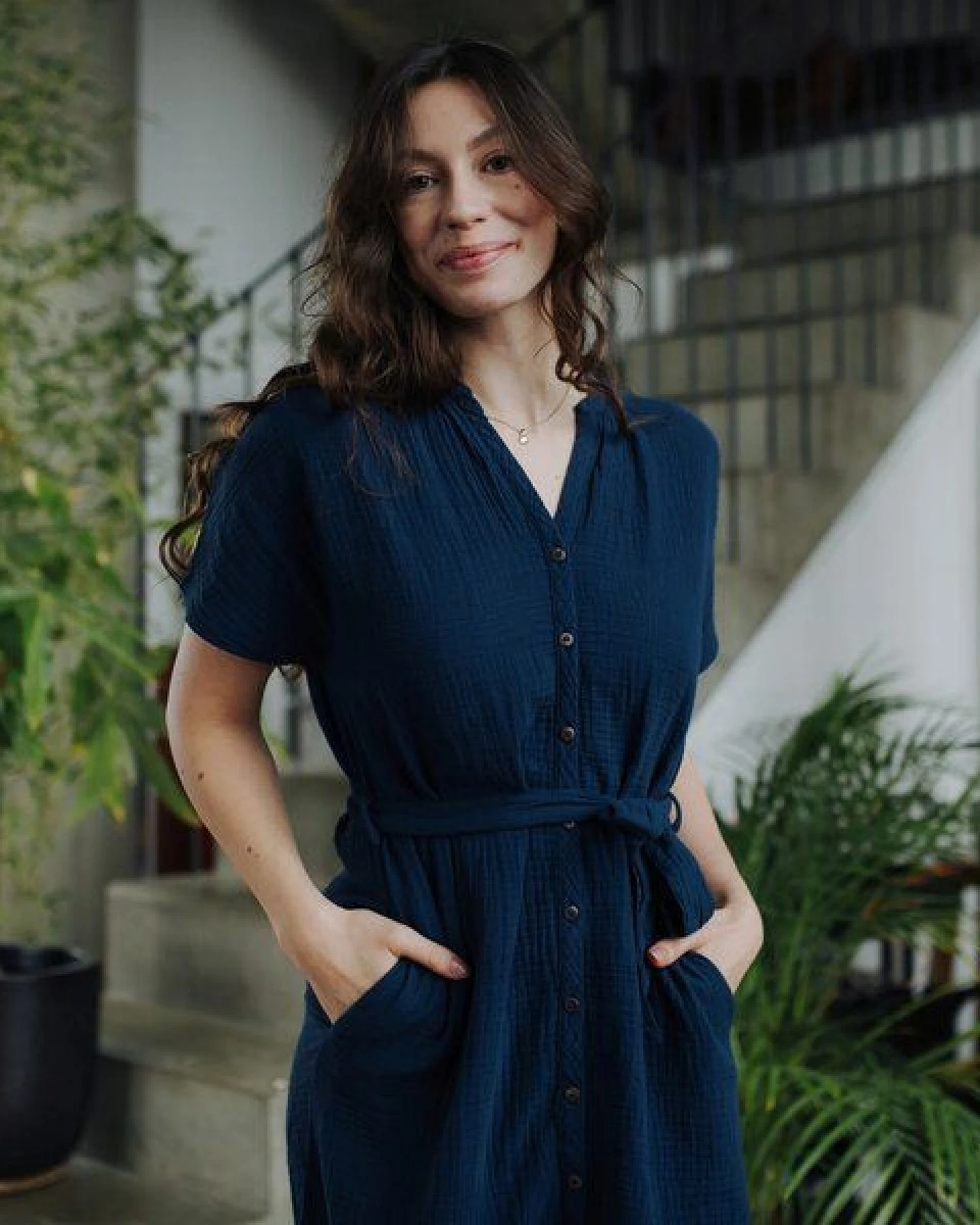 NORDLICHT Damen Musselin Blusen Kleid aus 100% Bio-Baumwolle ELLA – Ansicht 3