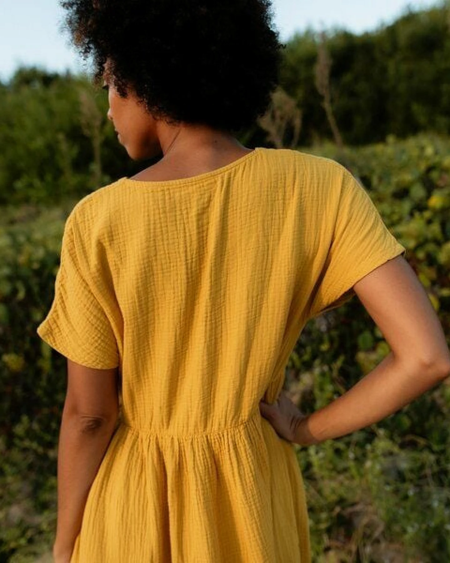 NORDLICHT Damen Musselin Kleid aus 100% Bio-Baumwolle ALMA – Ansicht 4