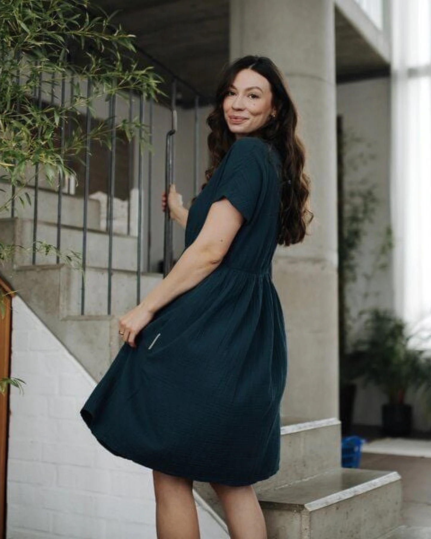 NORDLICHT Damen Musselin Kleid aus 100% Bio-Baumwolle ALMA – Ansicht 4