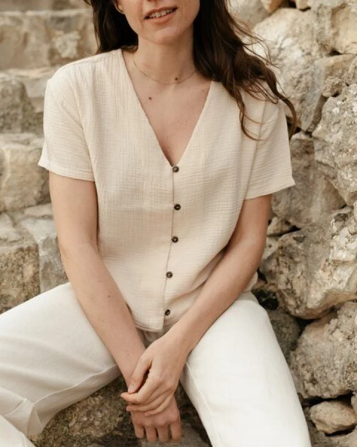 NORDLICHT Musselin Shirt aus 100% Bio-Baumwolle FREJA