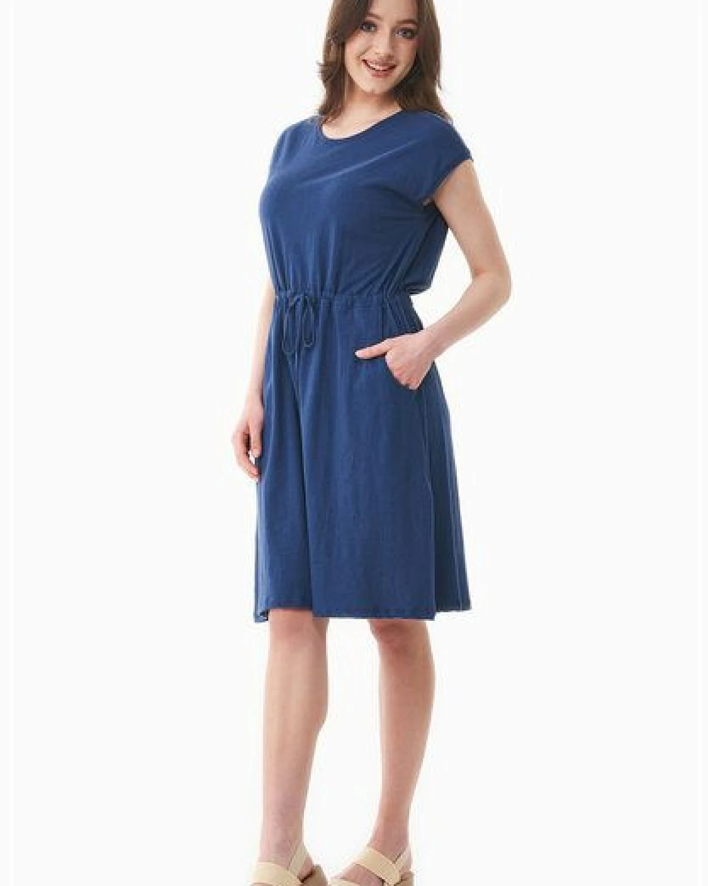 ORGANICATION Jerseykleid aus Bio-Baumwolle und Leinen – Ansicht 3