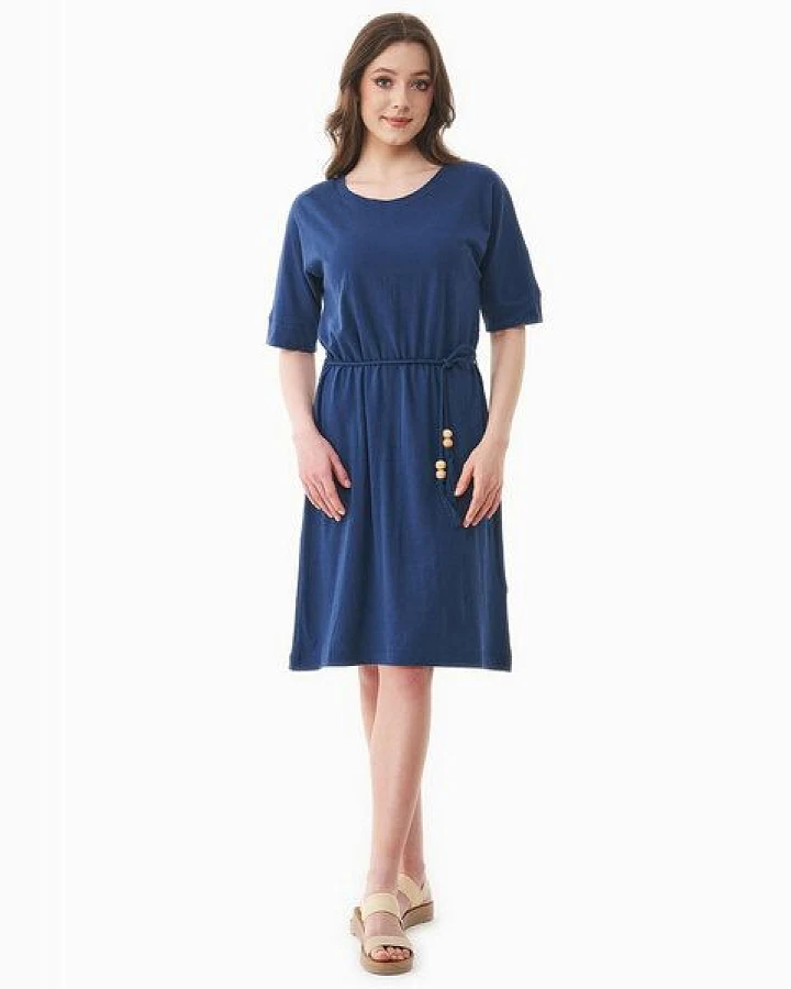 ORGANICATION Jerseykleid aus Bio-Baumwolle und Leinen