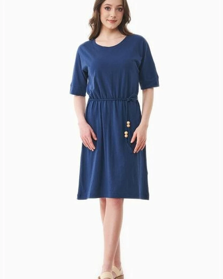 ORGANICATION Jerseykleid aus Bio-Baumwolle und Leinen
