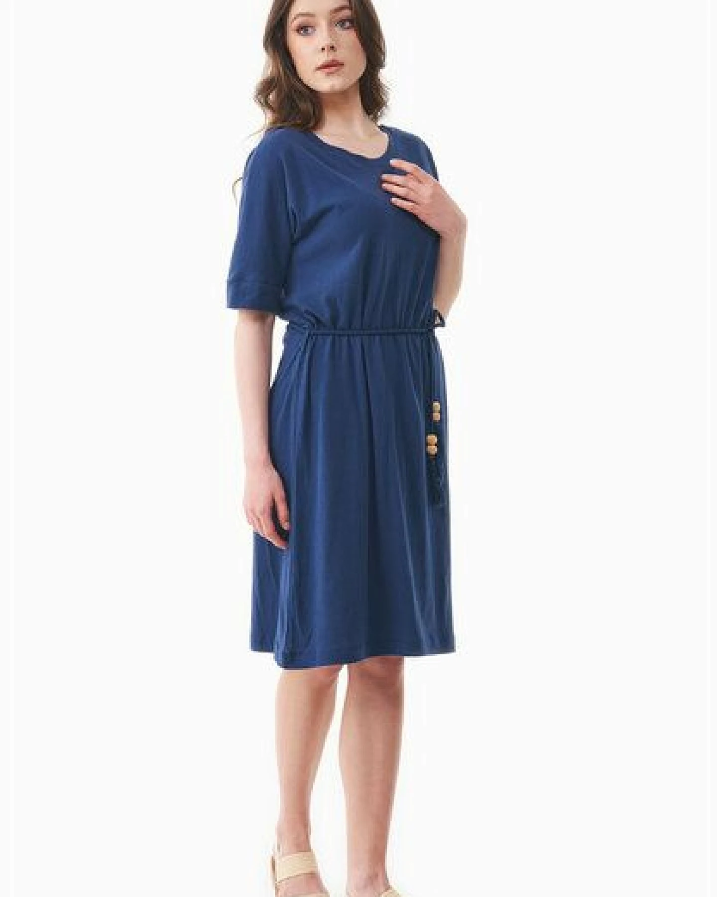 ORGANICATION Jerseykleid aus Bio-Baumwolle und Leinen – Ansicht 2