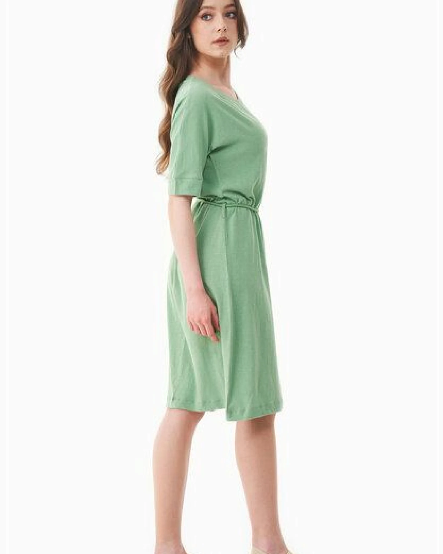 ORGANICATION Jerseykleid aus Bio-Baumwolle und Leinen – Ansicht 2