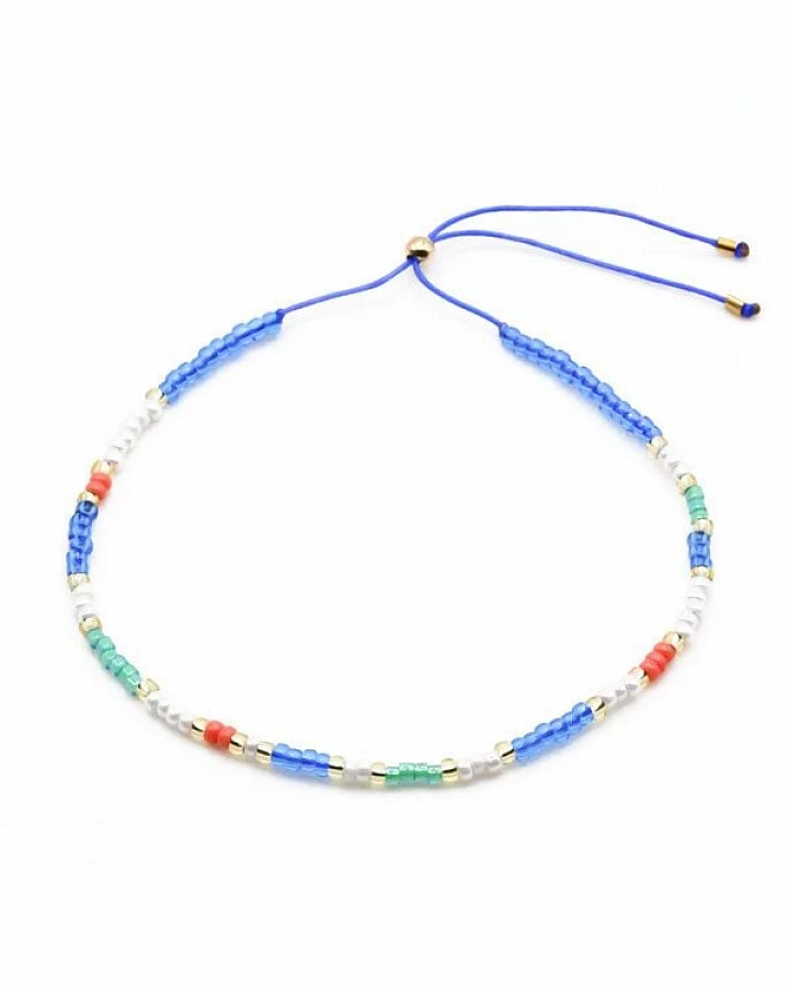 juni Zartes, blauesPerlenarmband "Anchor" mit verstellbarer Länge