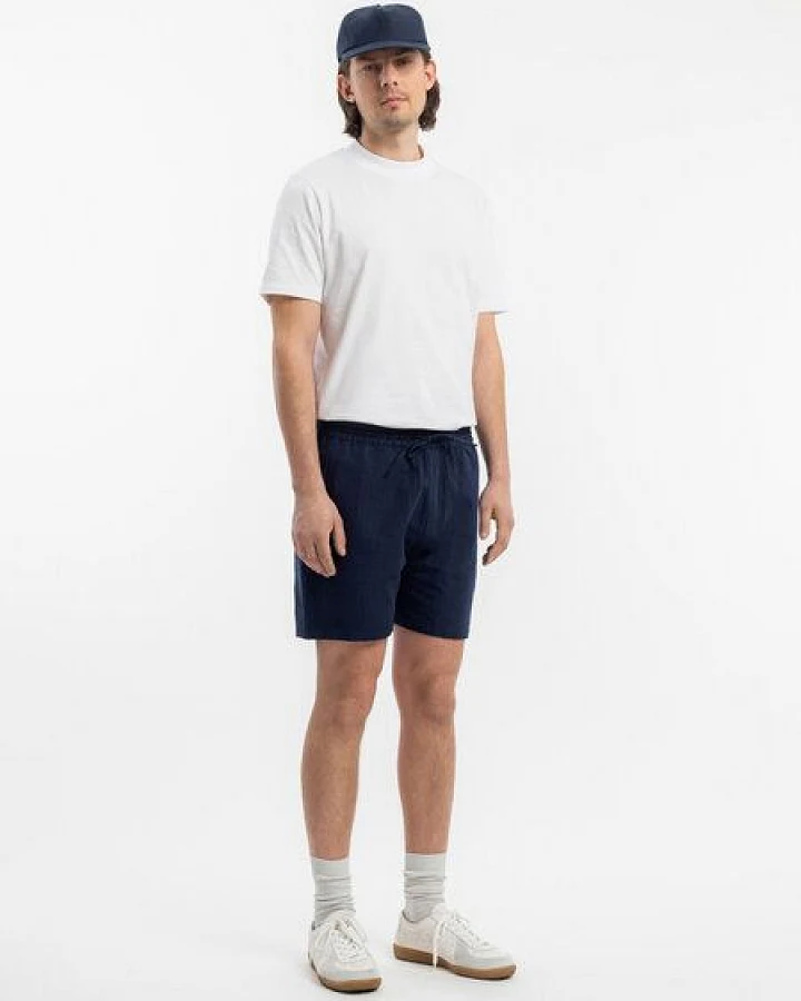 Rotholz Kurze Hose - Everyday Short Midnight Stripe - aus einem Bio-Baumwoll/Leinen Mix