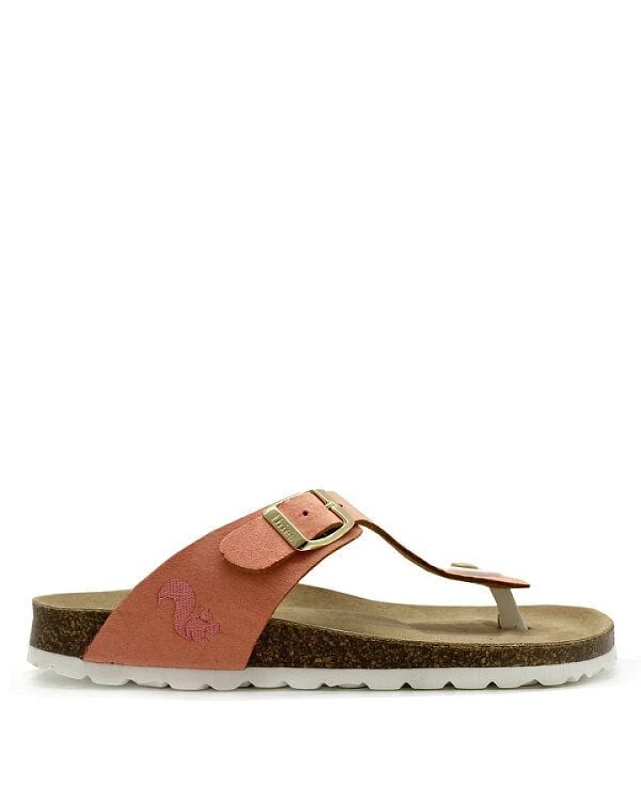 Vegane thies ® Rec Bio Thong Sandale aus rec. PES mit Kork-Tieffussbett