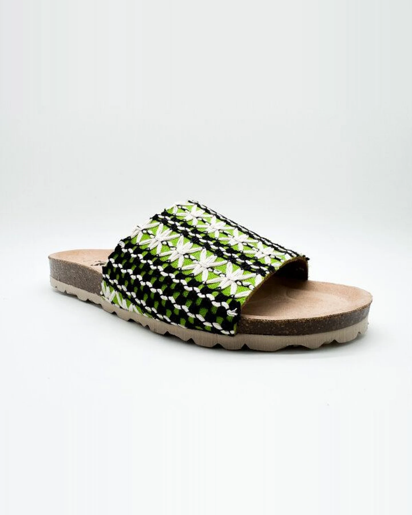 Vegane "thies ® Eco Boho Pool Slide" Sandale aus recycelten Materialien – Ansicht 2