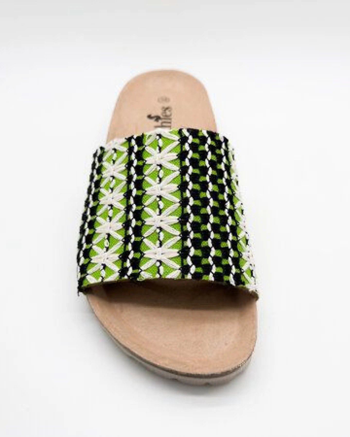 Vegane "thies ® Eco Boho Pool Slide" Sandale aus recycelten Materialien – Ansicht 3