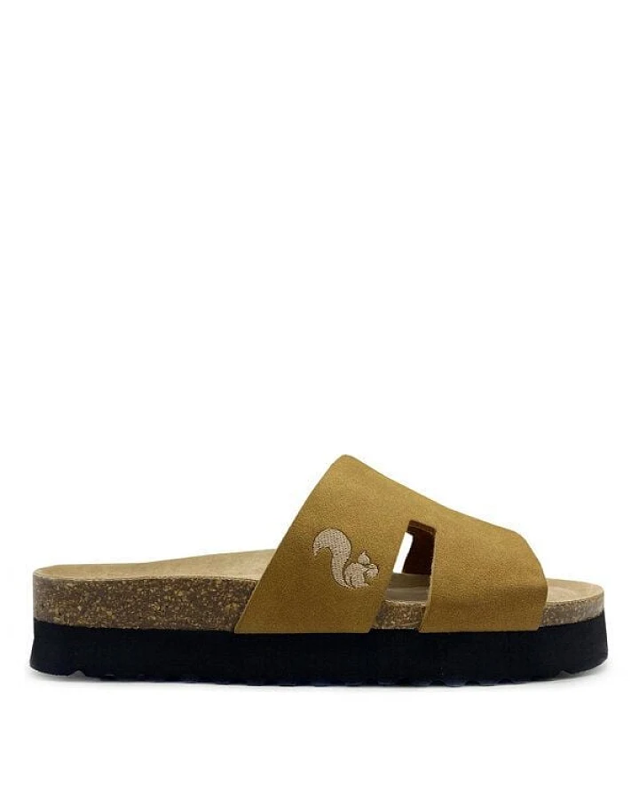Vegane "thies ® Eco Bio Pool Platform" Sandale aus veganem Softvelour