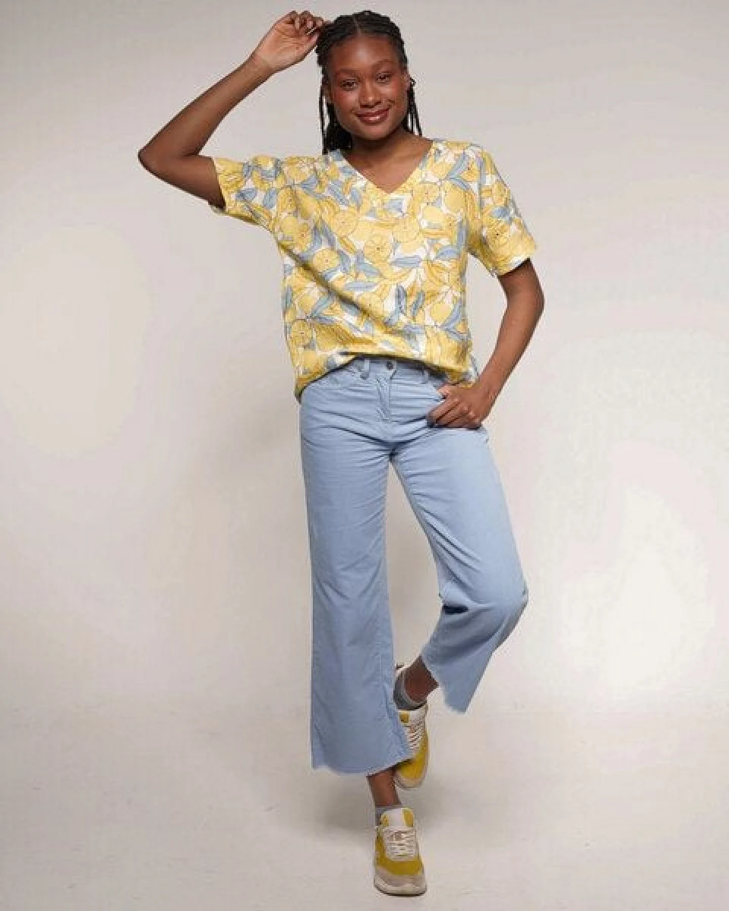 Alma & Lovis Allover-Print Blusenshirt aus reinem Leinen – Ansicht 4