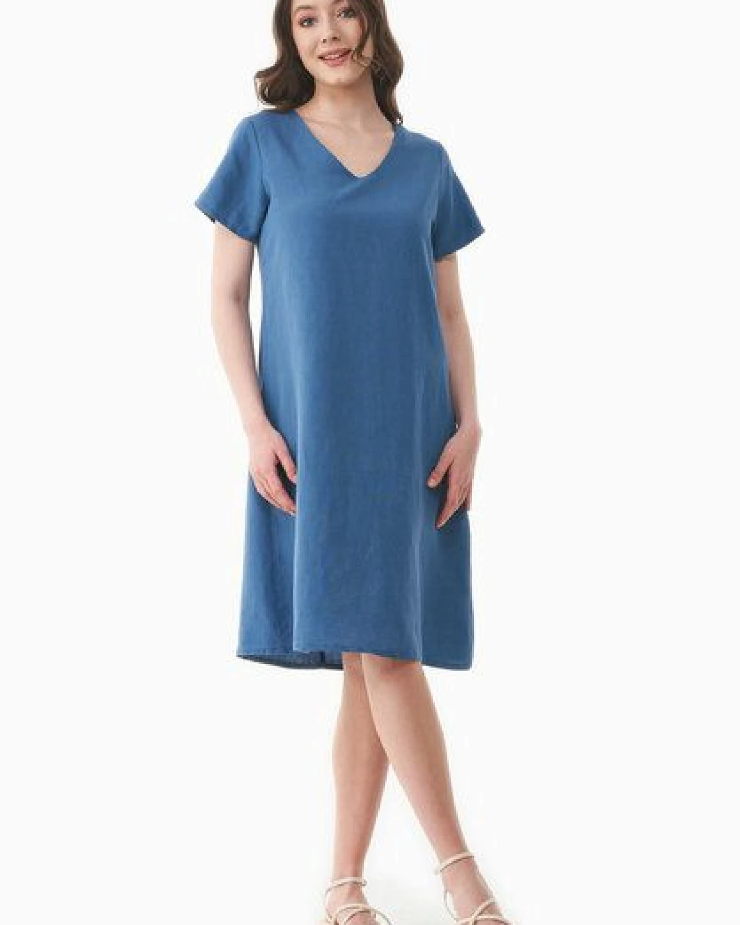 ORGANICATION Kleid aus TENCEL Lyocell und Leinen – Ansicht 2