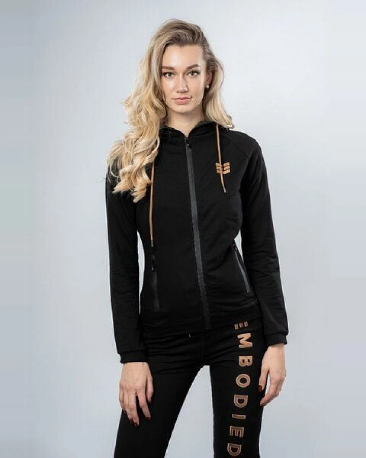 Empire Embodied Sportswear Figurbetonende Damen Kapuzenjacke Jacke Hoody Sport-Kapuzenpullover aus Bio-Baumwolle - SLIMFIT