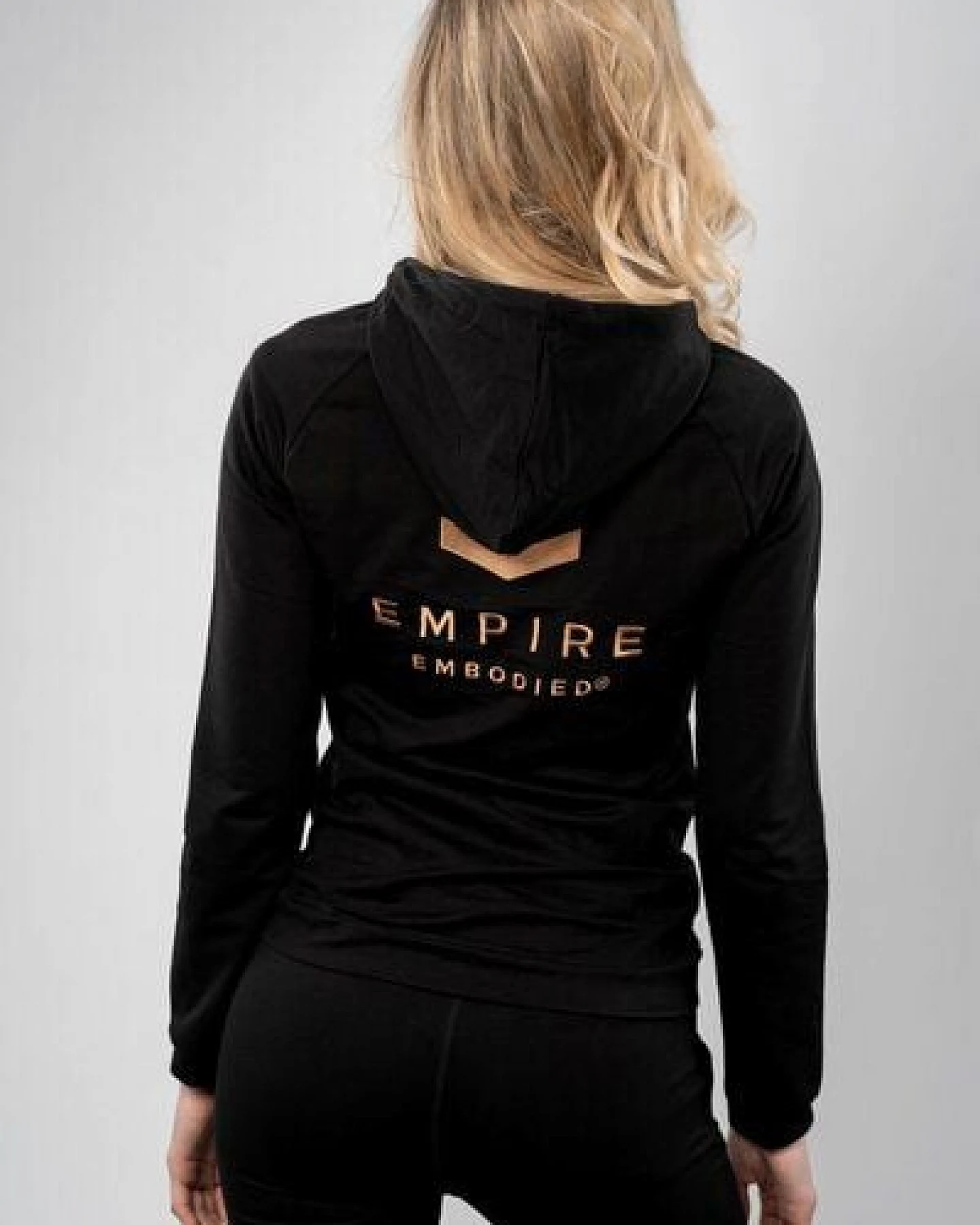 Empire Embodied Sportswear Figurbetonende Damen Kapuzenjacke Jacke Hoody Sport-Kapuzenpullover aus Bio-Baumwolle - SLIMFIT – Ansicht 2