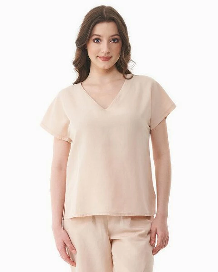 ORGANICATION Bluse aus TENCEL Lyocell und Leinen