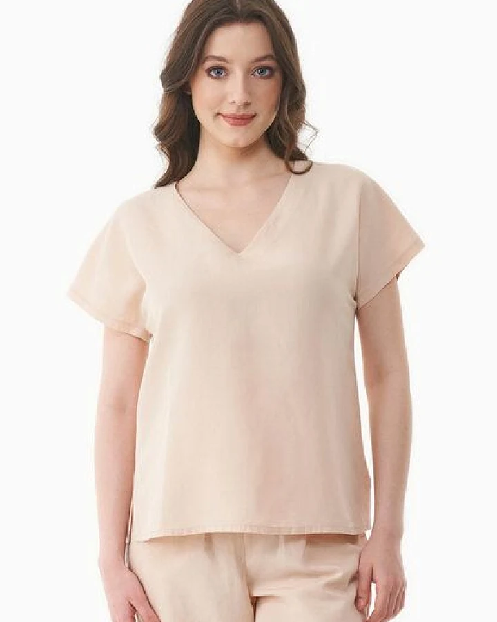 ORGANICATION Bluse aus TENCEL Lyocell und Leinen
