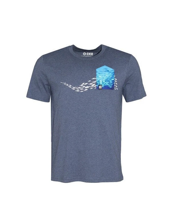 FÄDD Herren T-Shirt Rundhals aus Bio-Baumwolle "Schwarm BT" Blau
