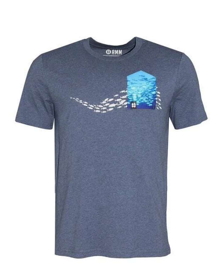 FÄDD Herren T-Shirt Rundhals aus Bio-Baumwolle "Schwarm BT" Blau