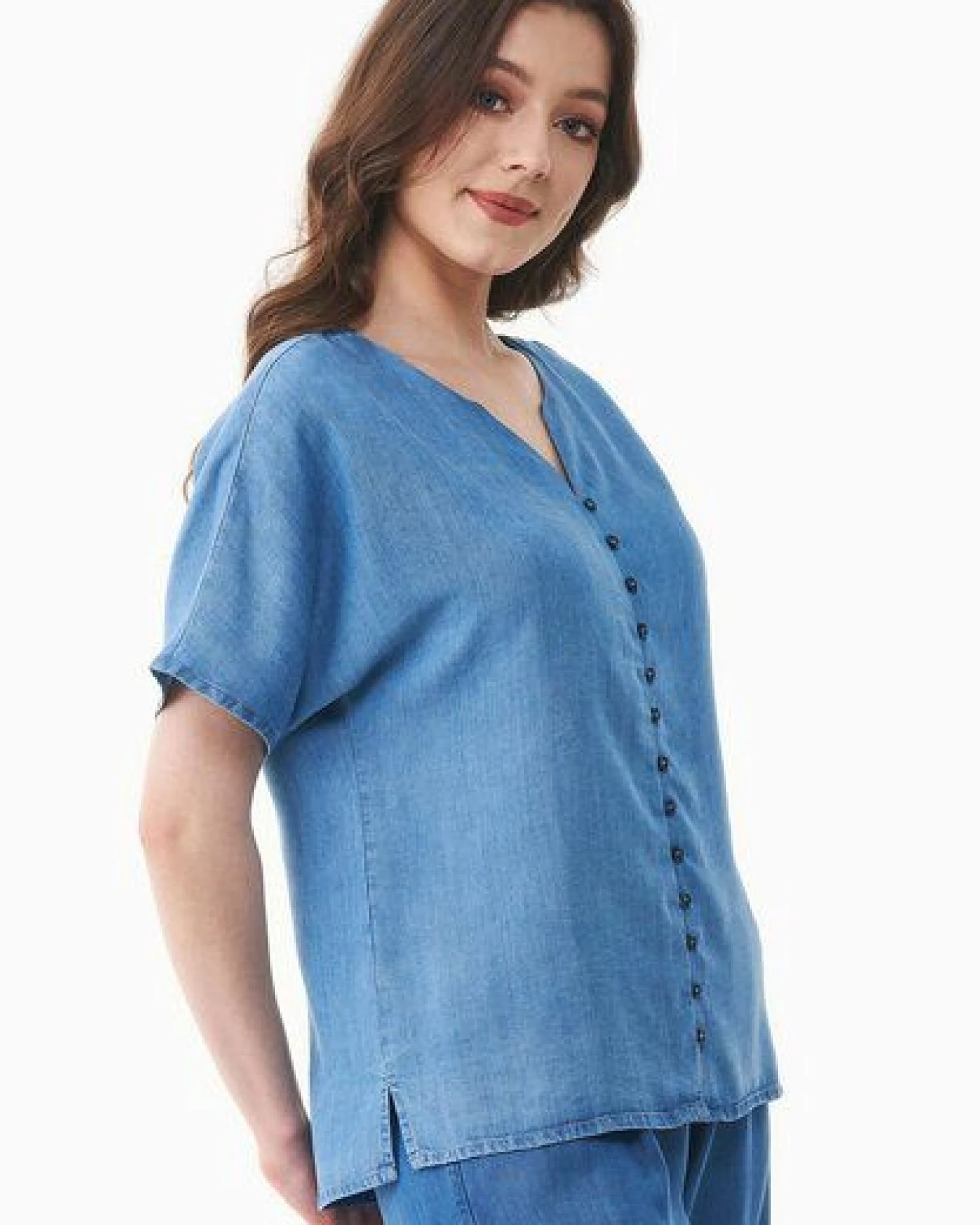 ORGANICATION Bluse aus TENCEL Lyocell in Denim-Optik – Ansicht 4