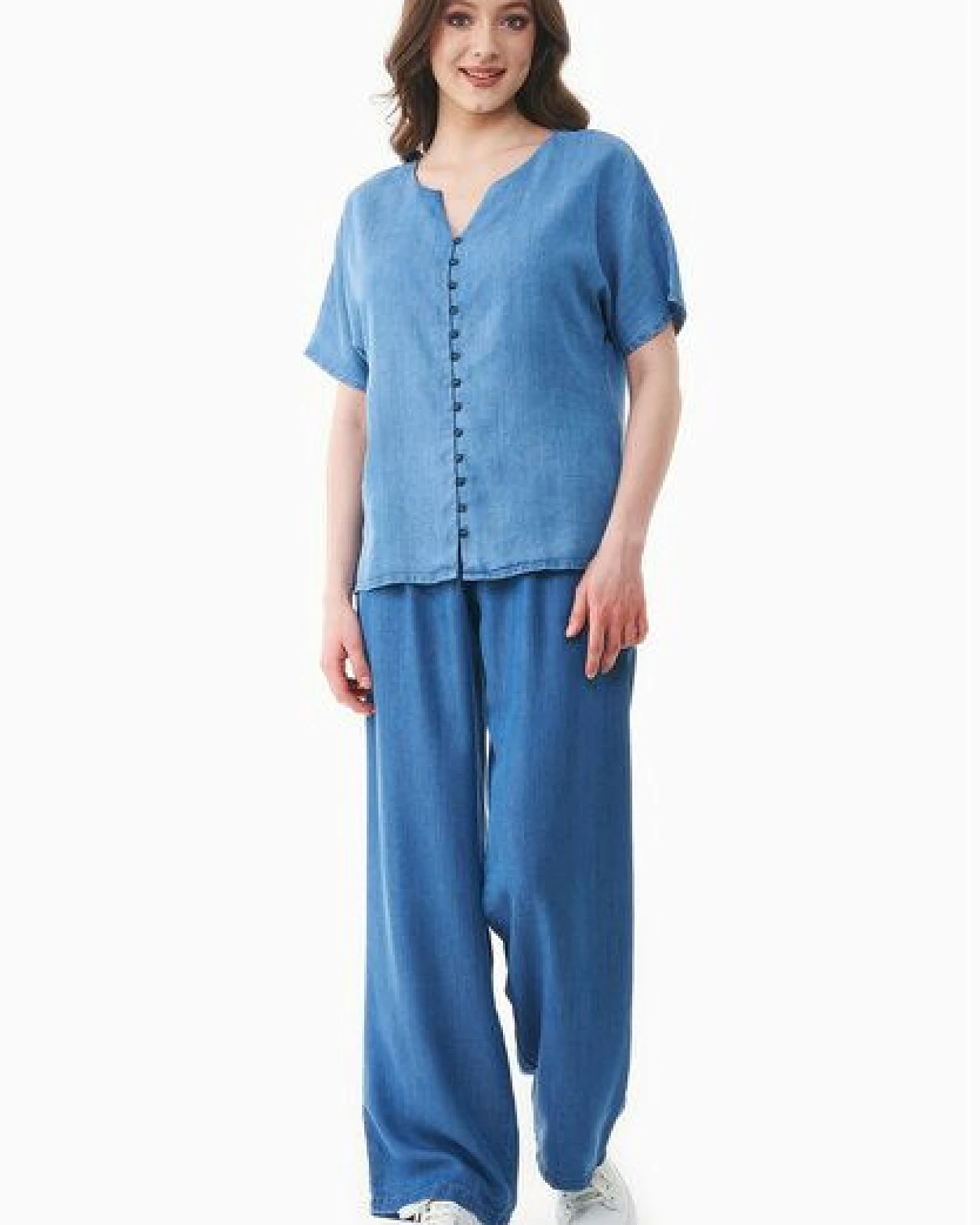 ORGANICATION Bluse aus TENCEL Lyocell in Denim-Optik – Ansicht 4