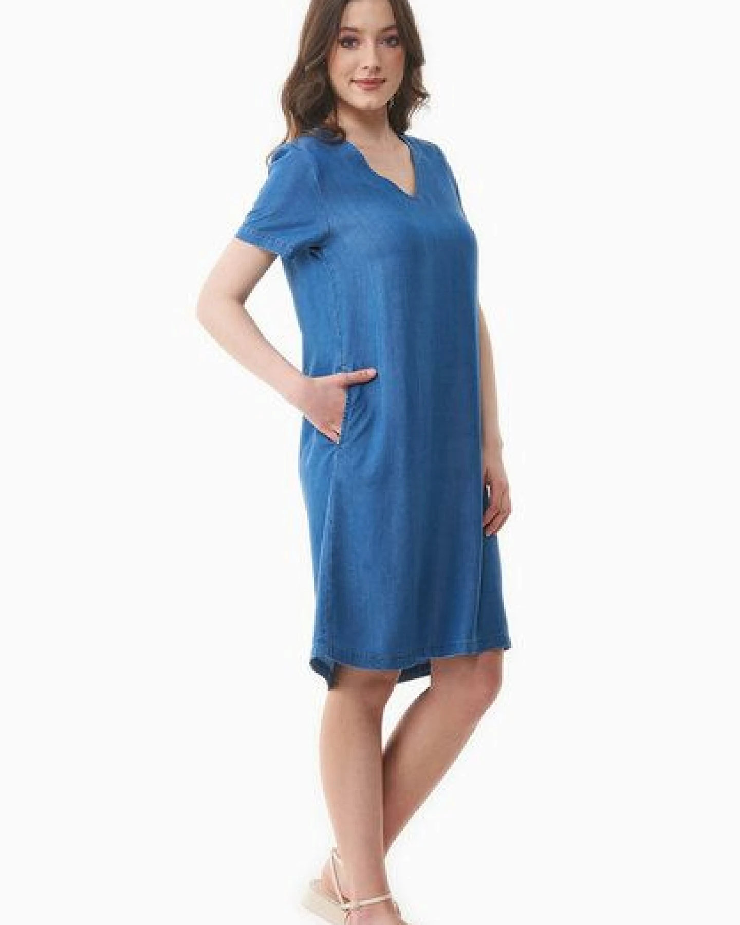 ORGANICATION Kleid aus TENCEL Lyocell in Denim-Optik – Ansicht 2