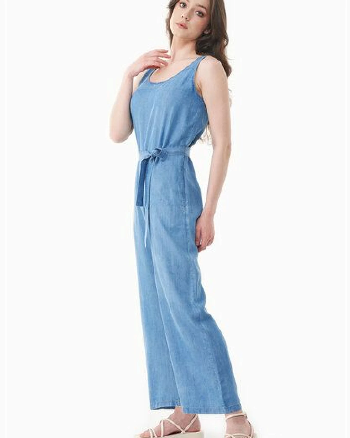 ORGANICATION Jumpsuit aus TENCEL Lyocell in Denim-Optik – Ansicht 3