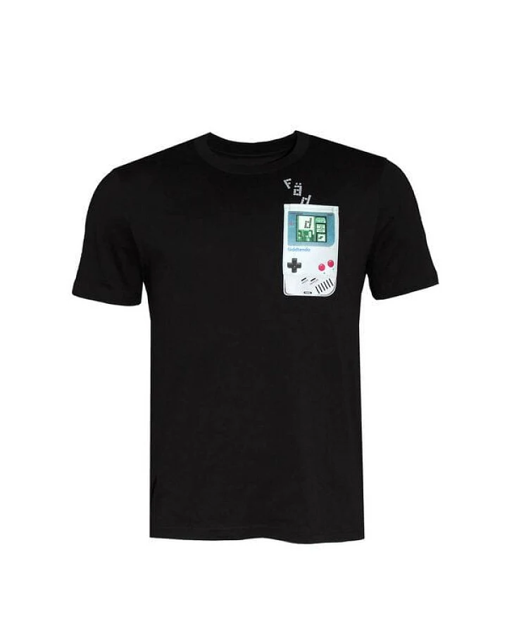 Herren T-Shirt Rundhals aus Bio-Baumwolle "FÄDDtendo BT" Schwarz