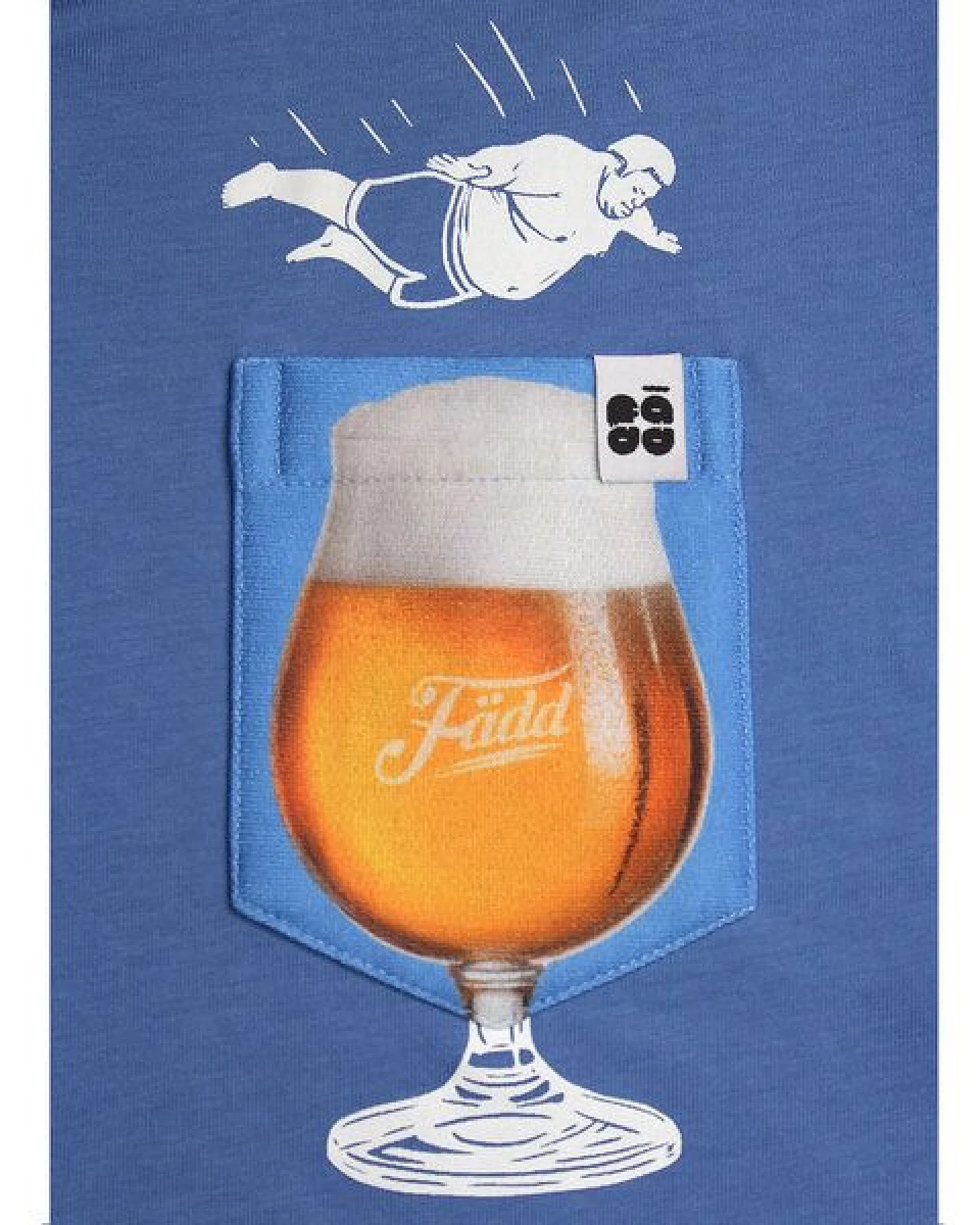 FÄDD Herren T-Shirt Rundhals aus Bio-Baumwolle "Bier BT" Blau – Ansicht 2