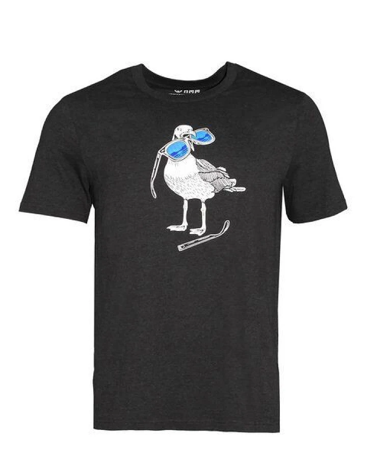 FÄDD Herren T-Shirt Rundhals aus Bio-Baumwolle "Hipster Haps Möwe" Grau