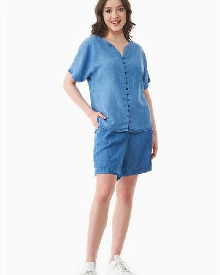ORGANICATION Shorts aus TENCEL Lyocell in Denim-Optik
