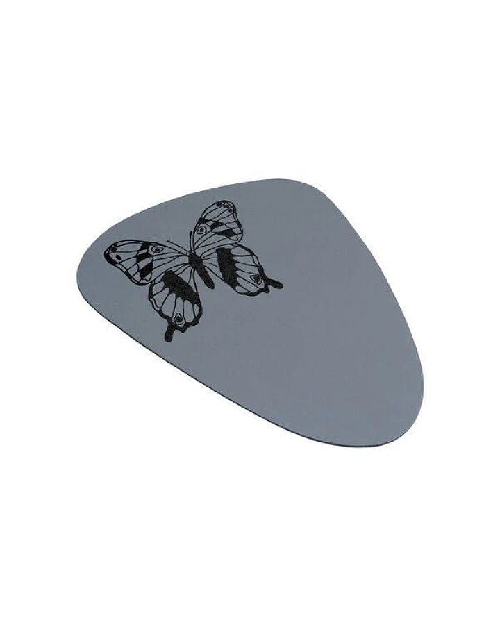HANDGEDRUCKT "Schmetterling-Tagpfauenauge" Mousepad aus Recyclingleder Tropfenform
