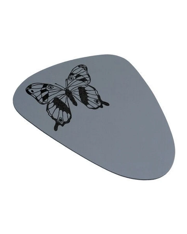 HANDGEDRUCKT "Schmetterling-Tagpfauenauge" Mousepad aus Recyclingleder Tropfenform