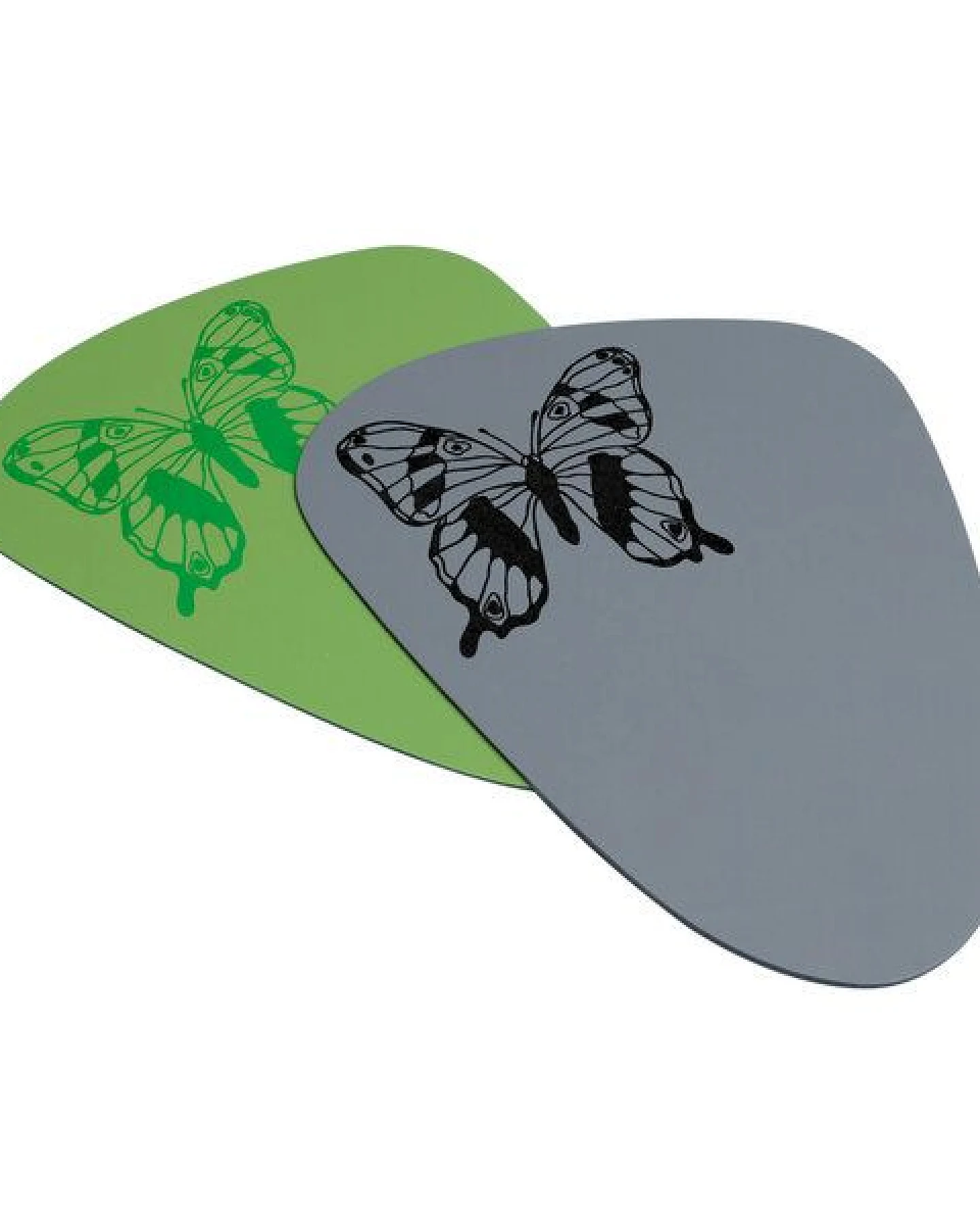 HANDGEDRUCKT "Schmetterling-Tagpfauenauge" Mousepad aus Recyclingleder Tropfenform – Ansicht 2