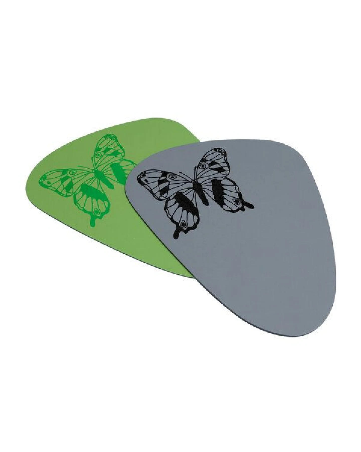HANDGEDRUCKT "Schmetterling-Tagpfauenauge" Mousepad aus Recyclingleder Tropfenform – Ansicht 2