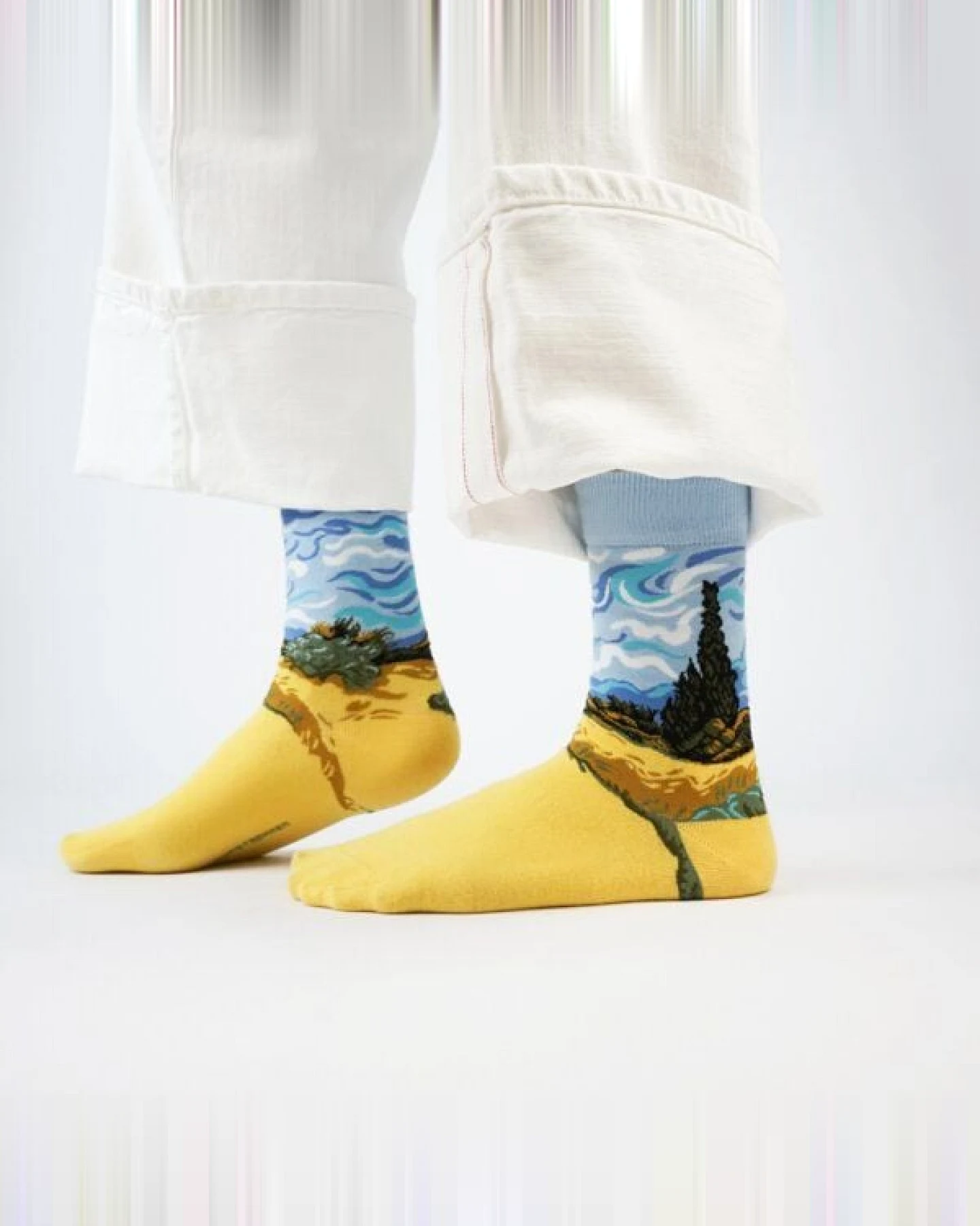 KUNSTSOKKEN Kunst Socken - Nahtlose Bunte Socken aus Bio-Baumwolle Mix - weihnachtsgeschenke für Künstler - Lustige Socken Geschenk – Ansicht 4