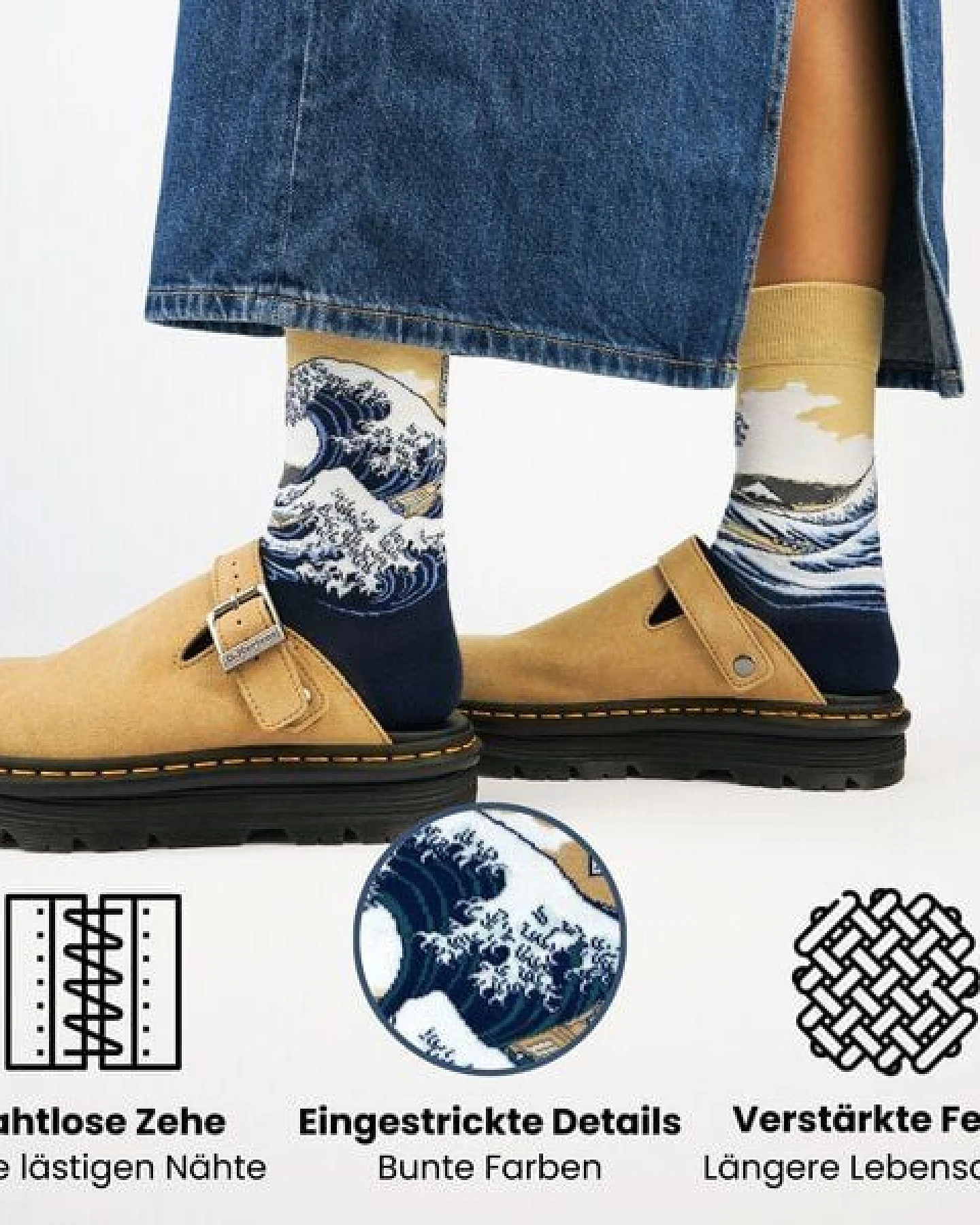 KUNSTSOKKEN Kunst Socken - Nahtlose Bunte Socken aus Bio-Baumwolle Mix - weihnachtsgeschenke für Künstler - Lustige Socken Geschenk – Ansicht 3