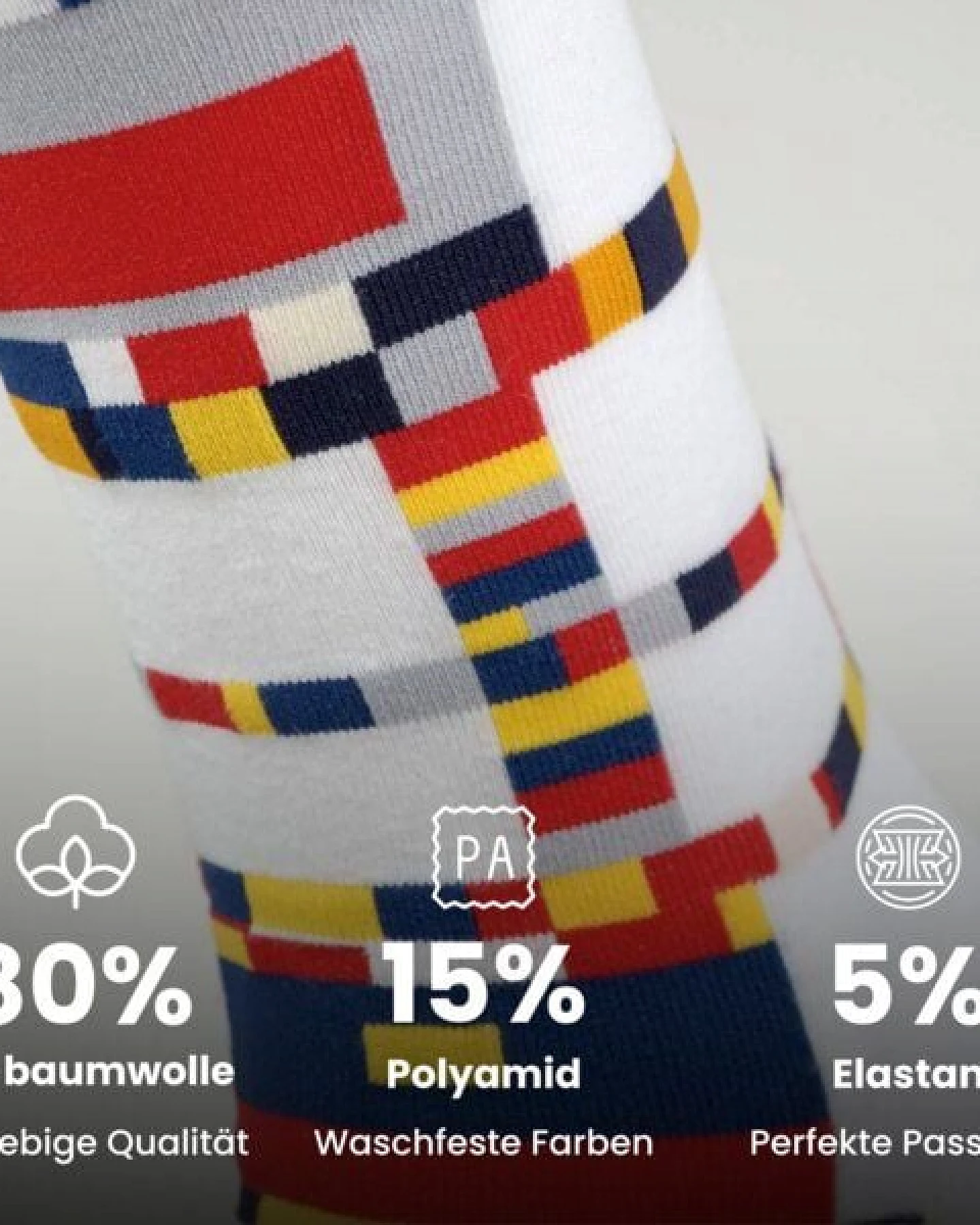 KUNSTSOKKEN Kunst Socken - Nahtlose Bunte Socken aus Bio-Baumwolle Mix - weihnachtsgeschenke für Künstler - Lustige Socken Geschenk – Ansicht 2