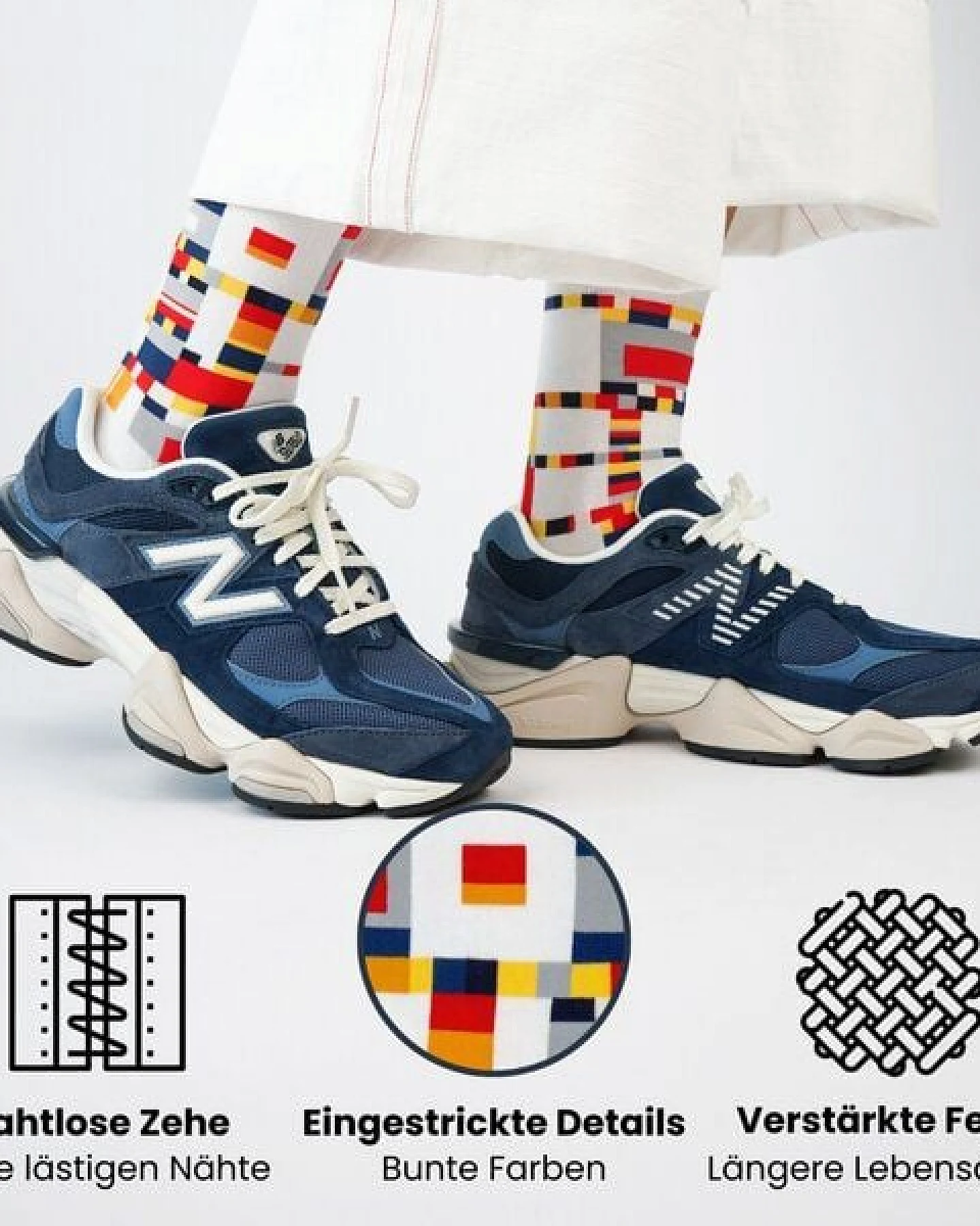 KUNSTSOKKEN Kunst Socken - Nahtlose Bunte Socken aus Bio-Baumwolle Mix - weihnachtsgeschenke für Künstler - Lustige Socken Geschenk – Ansicht 3