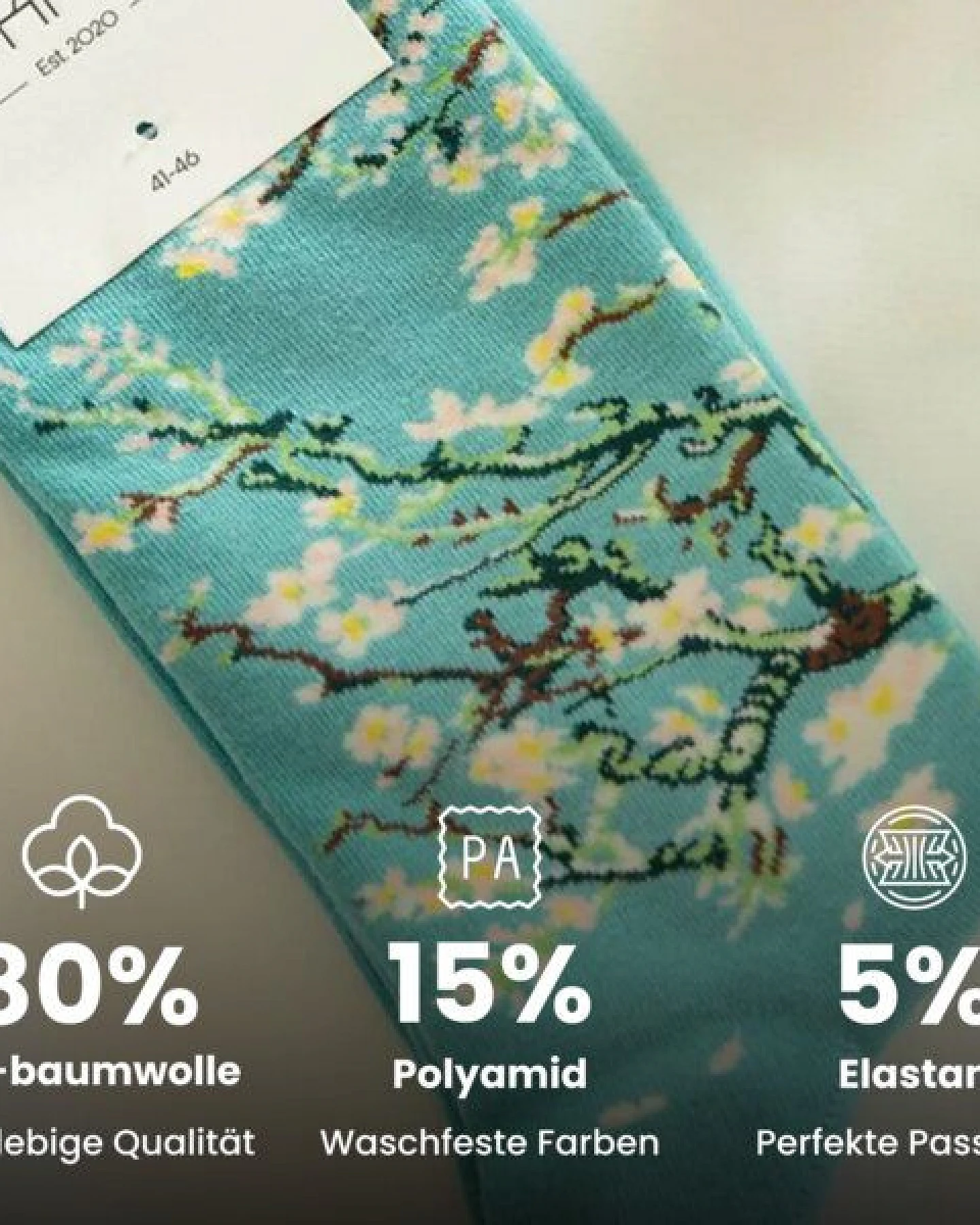 KUNSTSOKKEN Kunst Socken - Nahtlose Bunte Socken aus Bio-Baumwolle Mix - weihnachtsgeschenke für Künstler - Lustige Socken Geschenk – Ansicht 2
