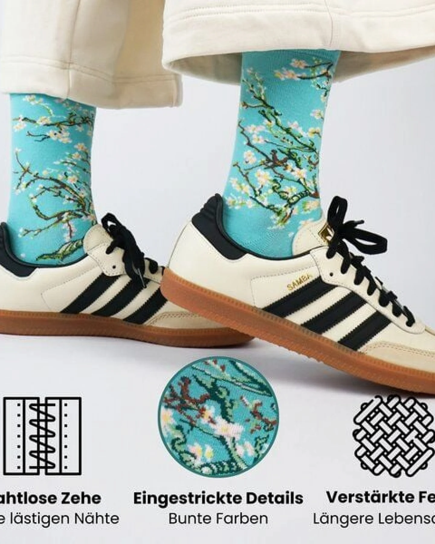 KUNSTSOKKEN Kunst Socken - Nahtlose Bunte Socken aus Bio-Baumwolle Mix - weihnachtsgeschenke für Künstler - Lustige Socken Geschenk – Ansicht 4