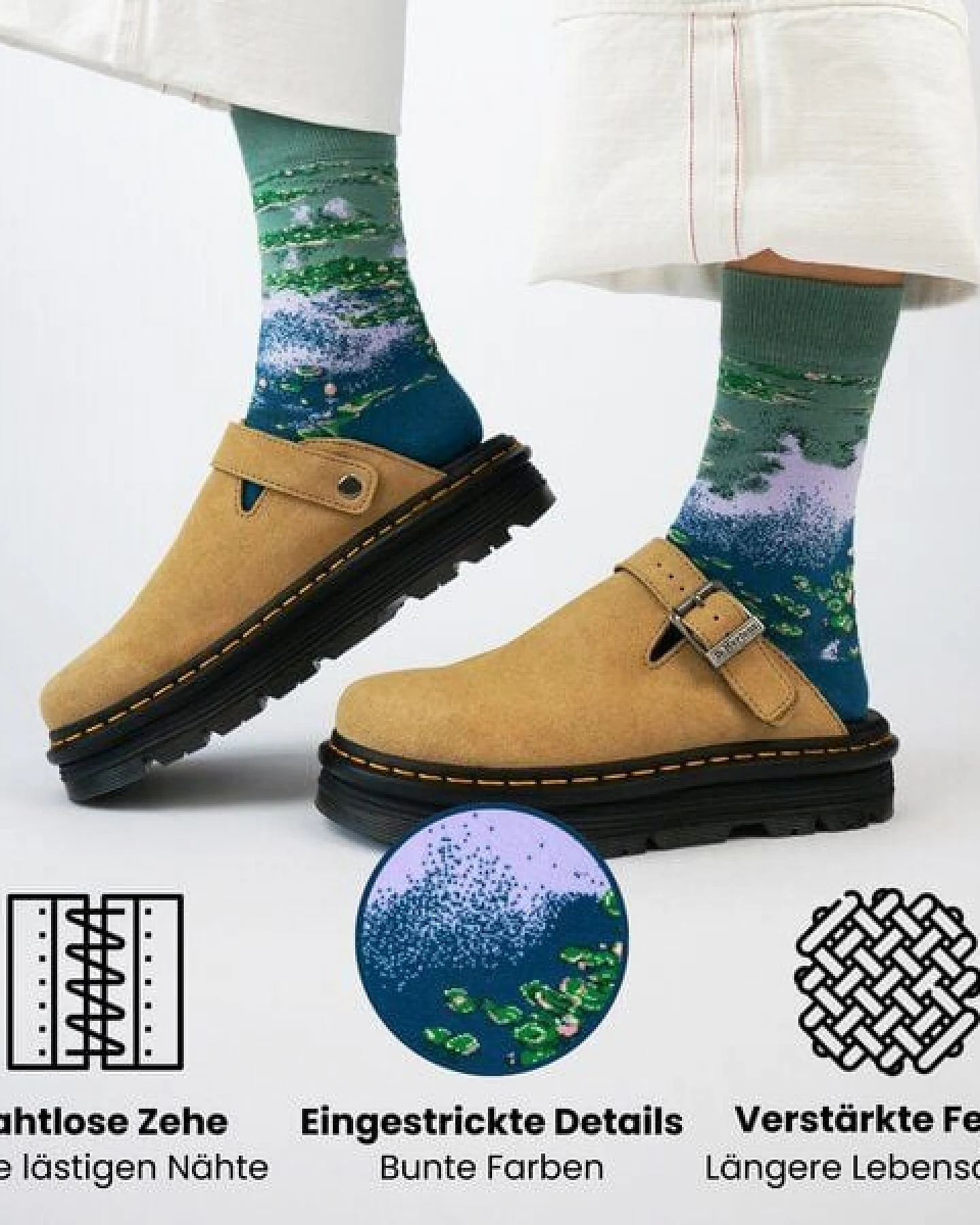 KUNSTSOKKEN Kunst Socken - Nahtlose Bunte Socken aus Bio-Baumwolle Mix - weihnachtsgeschenke für Künstler - Lustige Socken Geschenk – Ansicht 4