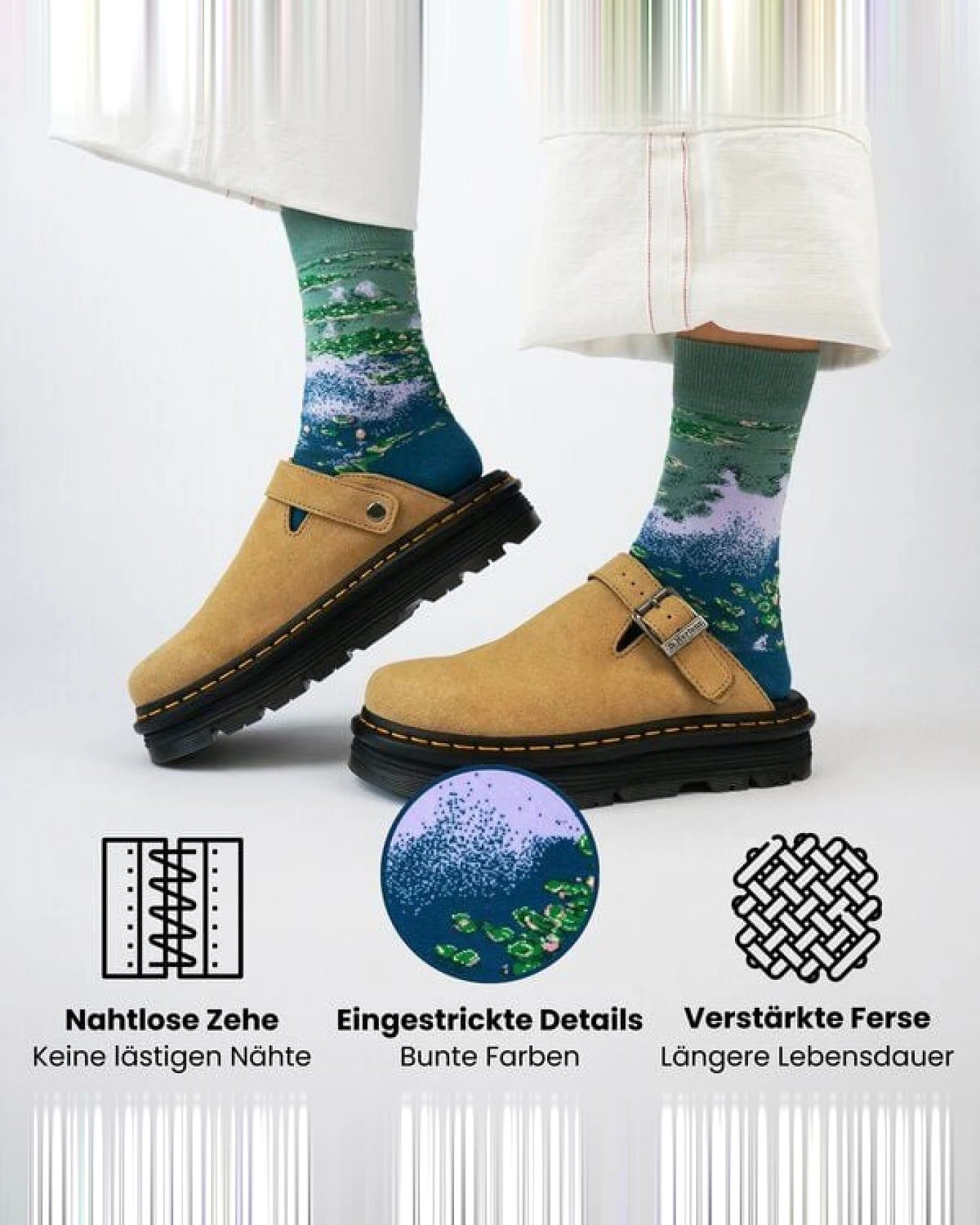 KUNSTSOKKEN Kunst Socken - Nahtlose Bunte Socken aus Bio-Baumwolle Mix - weihnachtsgeschenke für Künstler - Lustige Socken Geschenk – Ansicht 4
