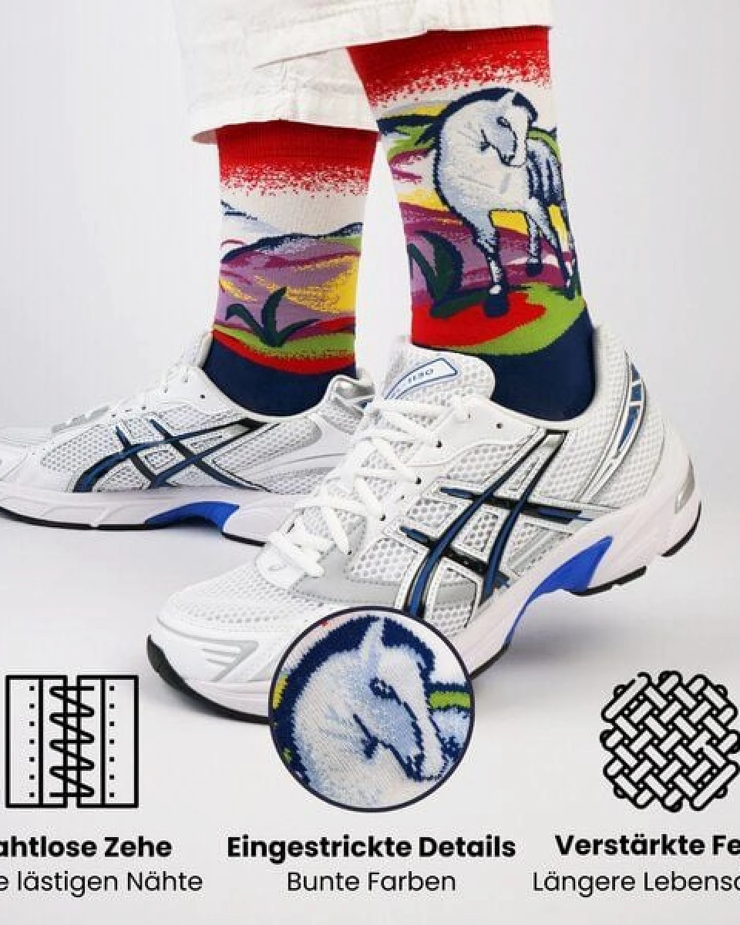 KUNSTSOKKEN Kunst Socken - Nahtlose Bunte Socken aus Bio-Baumwolle Mix - weihnachtsgeschenke für Künstler - Lustige Socken Geschenk – Ansicht 3
