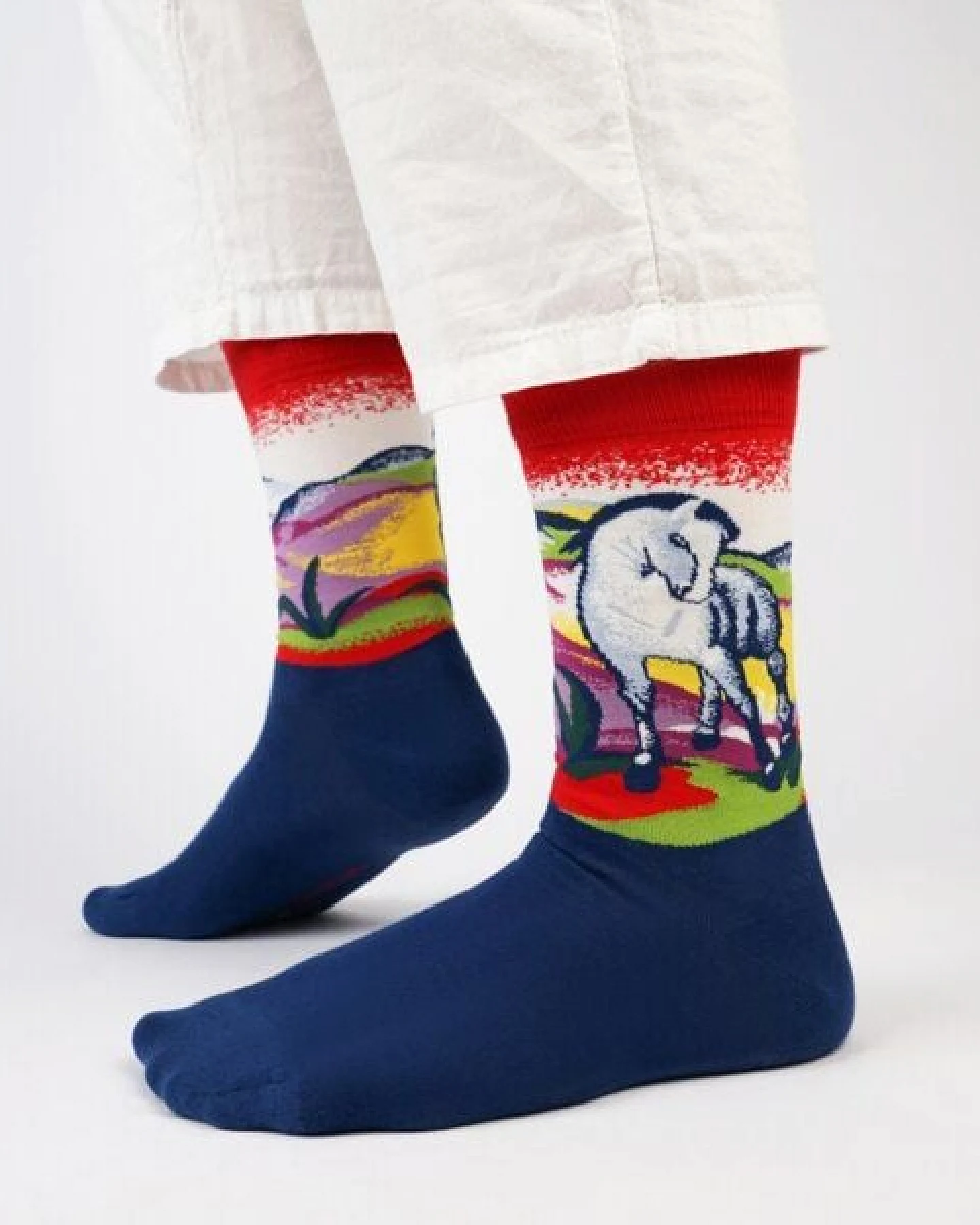 KUNSTSOKKEN Kunst Socken - Nahtlose Bunte Socken aus Bio-Baumwolle Mix - weihnachtsgeschenke für Künstler - Lustige Socken Geschenk – Ansicht 4