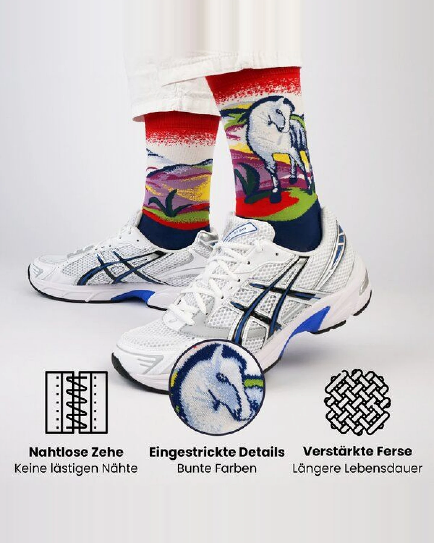 KUNSTSOKKEN Kunst Socken - Nahtlose Bunte Socken aus Bio-Baumwolle Mix - weihnachtsgeschenke für Künstler - Lustige Socken Geschenk – Ansicht 3